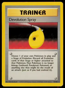 Devolution Spray 72/102 Rare Base Set Unlimited Pokemon Heavily Played - Image 1