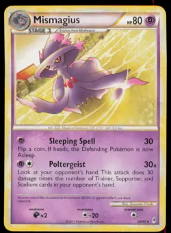 Mismagius 28/95 Rare Call of Legends Pokemon Heavily Played - Image 1