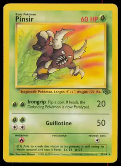 Pinsir 25/64 Rare Jungle Pokemon Unlimited Heavily Played - Image 1