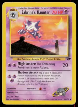 Sabrina's Haunter 55/132 Uncommon Gym Challenge Pokemon Unlimited Heavily Played - Image 1