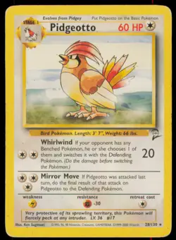 Pidgeotto 28/130 Rare Base Set 2 Pokemon Heavily Played - Image 1