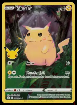Pikachu 005/025 Holo Rare Celebrations Pokemon Moderately Played - Image 1