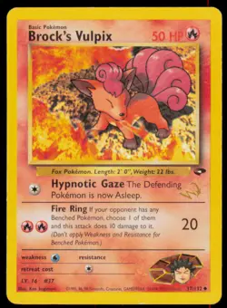 Brock's Vulpix [W Stamped] 037/132 Promo WoTC Promo Pokemon Heavily Played - Image 1