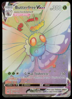 Butterfree VMAX 190/189 Rainbow Rare Darkness Ablaze Pokemon Heavily Played - Image 1