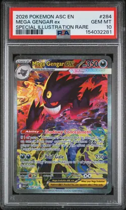 2026 POKEMON ASC EN-ASCENDED HEROES #284 MEGA GENGAR EX PSA 10 - Image 1
