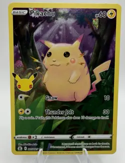 Pikachu 005/025 Celebrations Holo Rare Full Art Pokemon Card NM 25th Anniversary - Image 1
