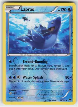 Lapras 28 Reverse Holo 122 UC BREAKpoint Pokemon Lightly Played - Image 1