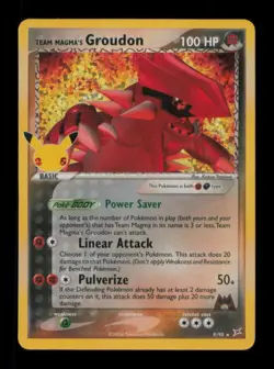 HOLO TEAM MAGMA'S GROUDON CLASSIC COLLECTION 9/95 LP POKEMON - Image 1