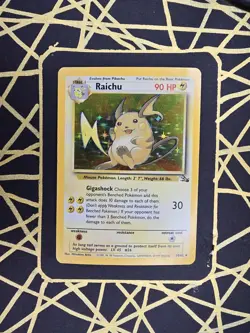 🔥 Raichu 14/62 🔥 Original Holo Rare Fossil Set Pokemon Card WOTC TCG 1999 - Image 1
