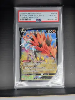 Pokemon Astral Radiance Glarian Zapdos V TG19/TG30 Trainer Gallery Holo PSA 10 - Image 1