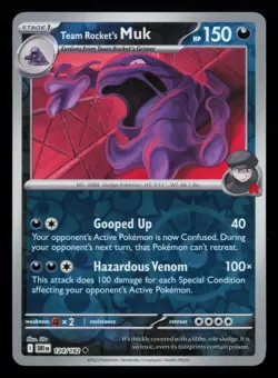Team Rocket's Muk 124/182 Uncommon Destined Rivals Pokemon Reverse Holo NM - Image 1
