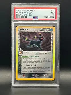 2005 Pokemon EX Delta Species- UMBREON #17 HOLO RARE- PSA NM 7 - Image 1