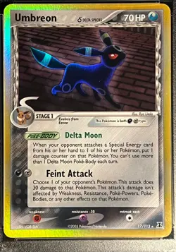 2005 Pokemon EX Delta Species- UMBREON #17 HOLO RARE- PSA NM 7 - Image 3