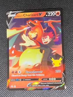 Lance's Charizard V SWSH133 - Celebrations Promo Pokemon Card - NM - Image 1