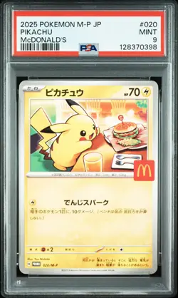 2025 POKEMON JAPANESE M-P PROMO MCDONALD'S #020 PIKACHU PSA 9 - Image 1