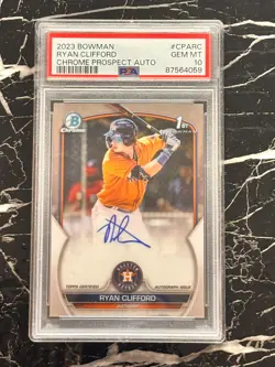 2023 Bowman Chrome #CPA-RC Ryan Clifford - PSA 10 Gem Mint 1st Bowman Auto - Image 1