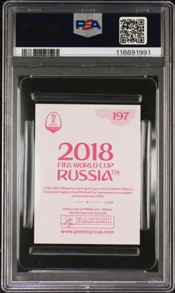 2018 PANINI WORLD CUP STICKERS PINK BACK #197 KYLIAN MBAPPE PSA 9 - Image 2