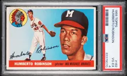 1955 Topps Baseball Card Humberto Robinson #182 Milwaukee Braves PSA 4 - Image 1
