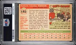 1955 Topps Baseball Card Humberto Robinson #182 Milwaukee Braves PSA 4 - Image 2