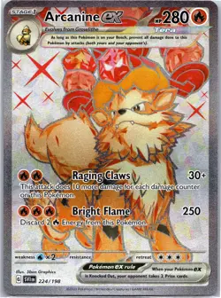 Arcanine ex 224/198 Ultra Rare Scarlet & Violet Pokemon Near Mint - Image 1