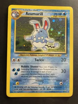Pokemon TCG Azumarill Neo Genesis Holo Card 2/111 - MP/HP - Image 1