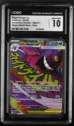 Mega Gengar EX 269/217 Attack Rare Holo Ascended Heroes Pokemon CGC 10 Gem Mint - Image 1