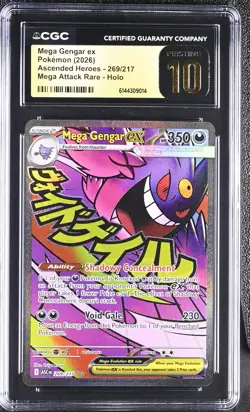 Mega Gengar EX 269/217 Attack Rare Holo Ascended Heroes Pokemon CGC 10 Pristine - Image 1