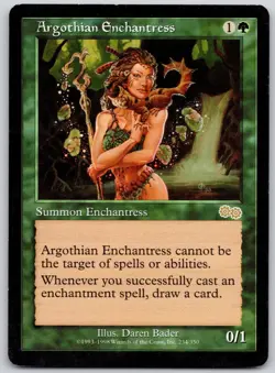 Argothian Enchantress 234 Rare Urza's Saga Magic: The Gathering Lightly Played - Image 1