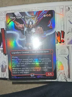 Thor God Of Thunder Borderless Logo Foil MTG Marvel Super Heroes #0369 - Image 1