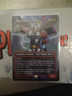 Thor God Of Thunder Borderless Logo Foil MTG Marvel Super Heroes #0369 - Image 2