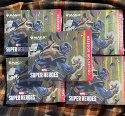 Magic: The Gathering Marvel Super Heroes Collector Booster Packs Lot of 5 - Image 1