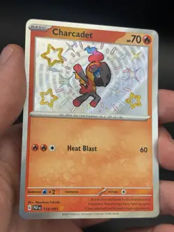 Pokemon Baby Shiny Charcadet 114/091 Paldean Fates Shiny Rare Holo NM - Image 3