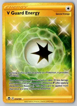 V Guard Energy 215/195 Secret Rare Silver Tempest Pokemon - Image 1