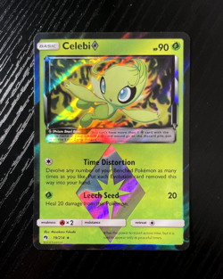 Celebi Prism Star 19/214 SM Lost Thunder Prism Holo Rare Pokemon TCG - Image 1