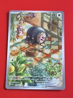 Pokemon TCG Lechonk Obsidian Flames Holo Card 209/197 Illustration Rare - Image 1