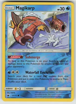 Magikarp 17/111 Common Crimson Invasion Pokemon Reverse Holo Near Mint - Image 1