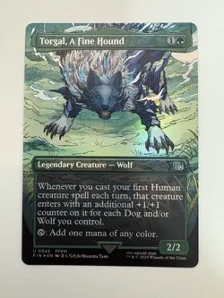 Torgal A Fine Hound Foil Borderless MTG Magic the Gathering Card NM Mint FIN - Image 1