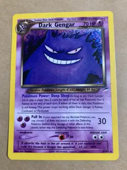 Pokemon TCG Neo Destiny Dark Gengar Holo Card 6/105 Unlimited Rare VG/EX - Image 1