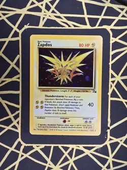 🔥 Zapdos 15/62 🔥 Original Holo Rare Fossil Set Pokemon Card WOTC TCG 1999 - Image 1
