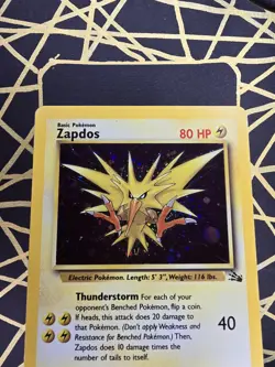 🔥 Zapdos 15/62 🔥 Original Holo Rare Fossil Set Pokemon Card WOTC TCG 1999 - Image 4