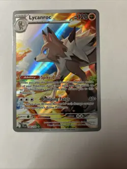 Pokemon TCG Lycanroc 166/159 Sv09 Journey Together IR Holo English - Image 1