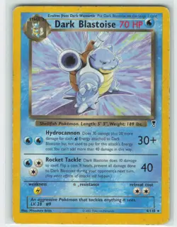 2002 Pokemon, Legendary Collection, #4/110 Dark Blastoise, Deck Rare HP - Image 1