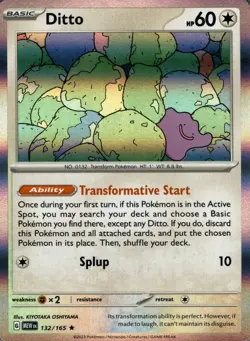 Ditto 132/165 Rare 151 Pokemon Holo Near Mint - Image 1
