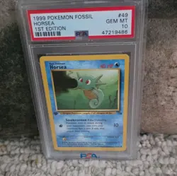 Pokemon Horsea Fossil 49/62 1st Edition PSA 10 Graded Regular EN 1999 - Image 4