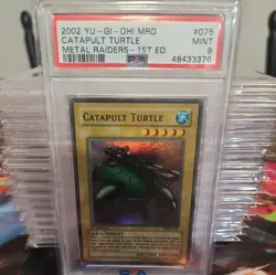 2002 YU-GI-OH! METAL RAIDERS MRD-075 CATAPULT TURTLE- 1st Ed- PSA 9 - Image 1
