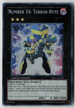 Yugioh Number 34: Terror-Byte PRC1-ENV02 Limited Edition Secret Rare NM - Image 1