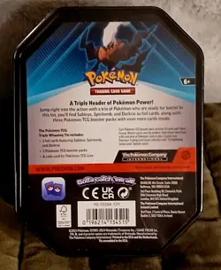Pokemon Darkrai Triple Whammy Tin 3 Booster Packs & 3 Cards! New! Sealed! - Image 2