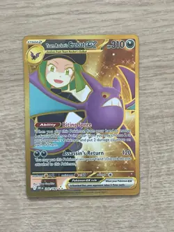 Pokemon TCG Team Rocket's Crobat EX 242/182 Destined Rivals Gold Hyper Rare Card - Image 1