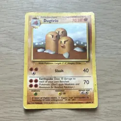Pokemon TCG Dugtrio 19/102 Base Set Rare Regular Unlimited English 70 HP 1999 - Image 1