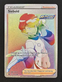 Pokemon TCG Siebold 221/198 Chilling Reign - Rainbow Rare Holo - NM - Image 1